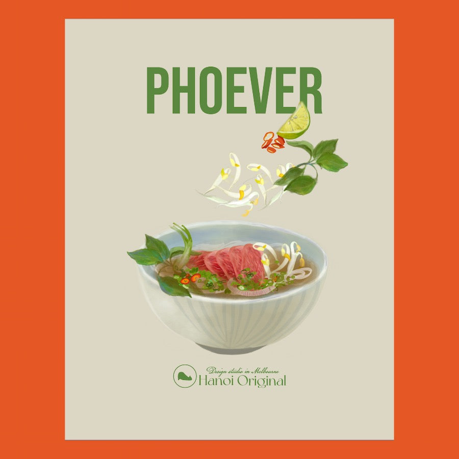 An essential tote bag for everyday activities by Hanoi Original. Oh and this shows the Pho! Phoever, illustration by Vietnamese Australian artist Thien Huong. 
