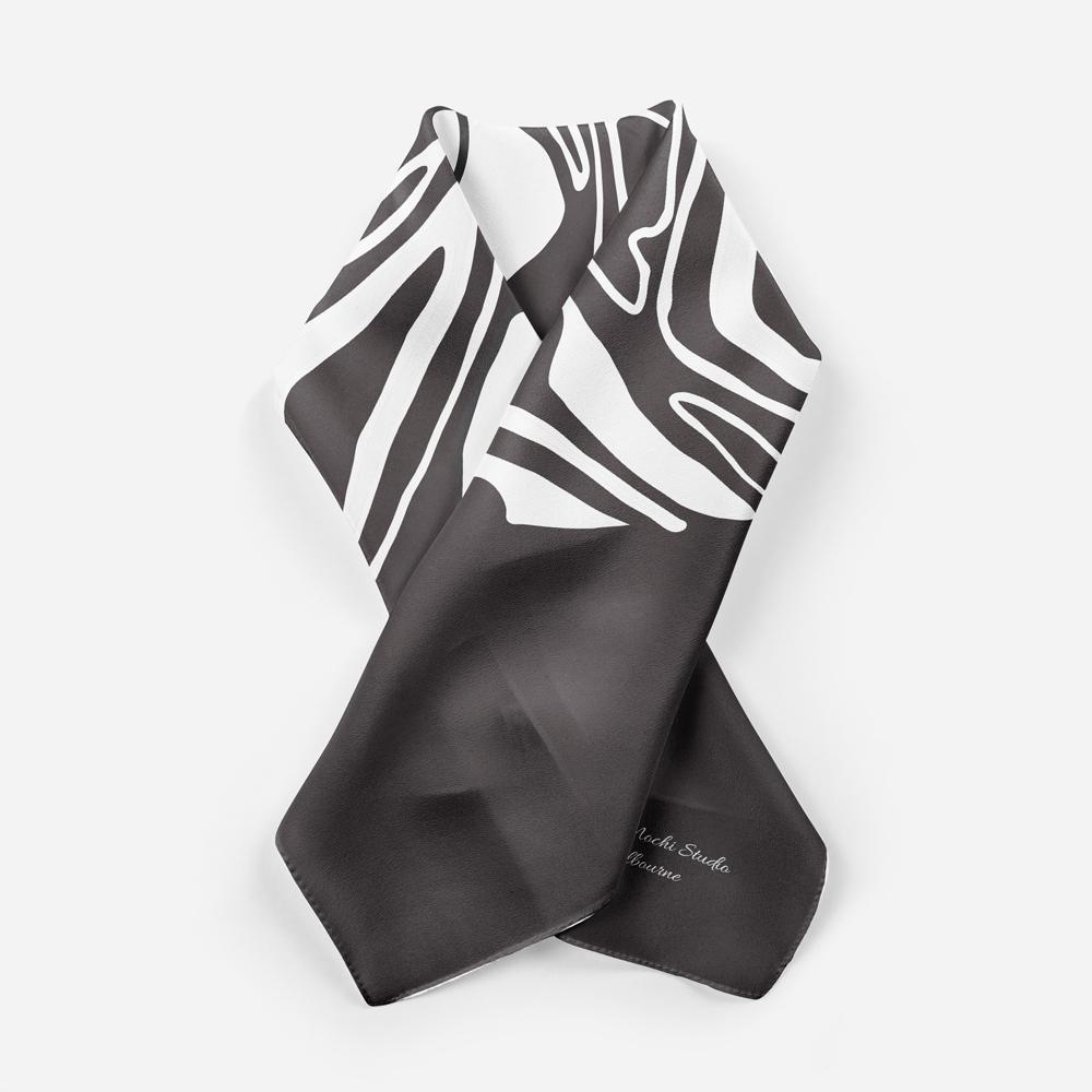 black white scarf by Hanoi Original Small 65 cm