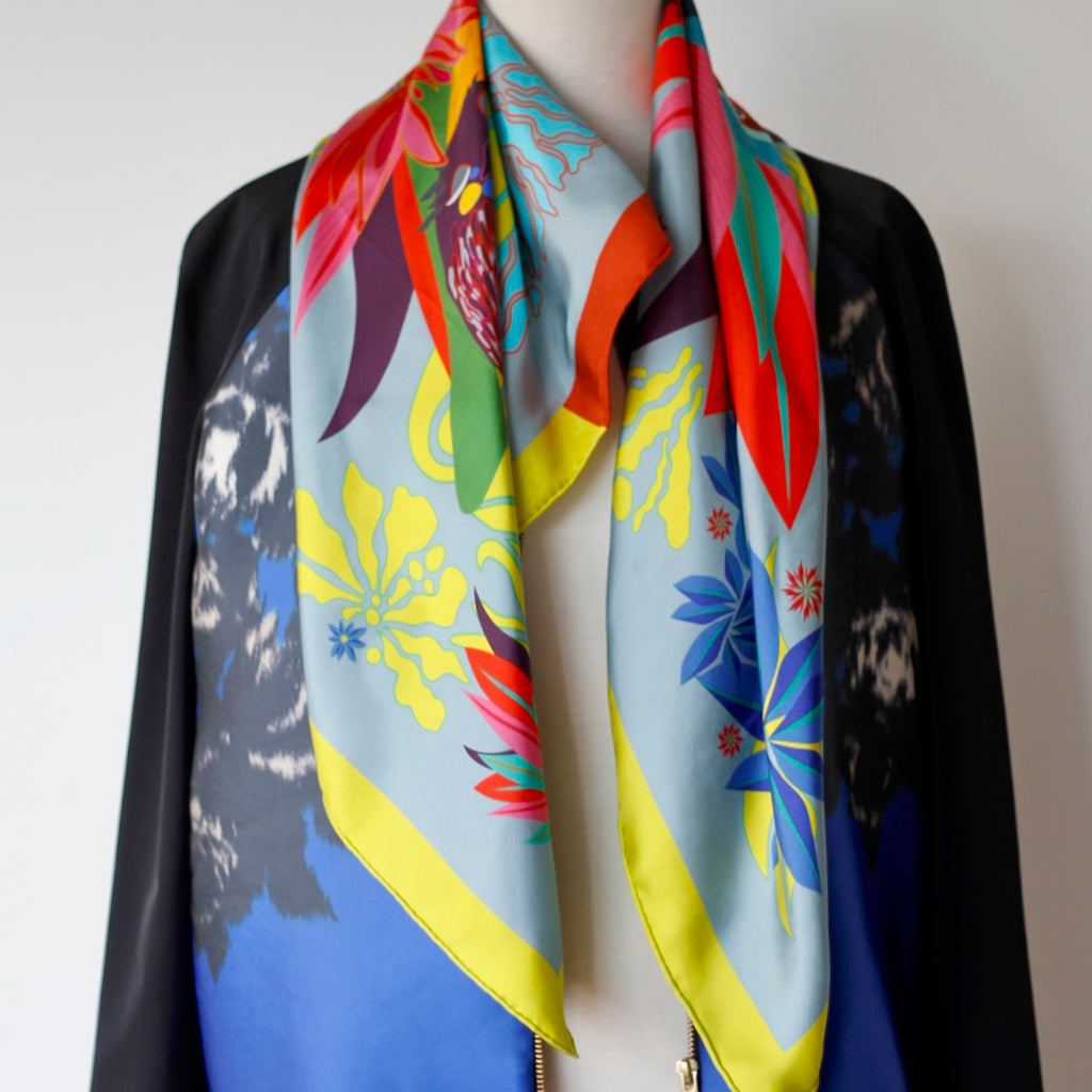 Large silk scarf 90 cm by Hanoi Original, head scarf, neck scarf, gift idea Melbourne