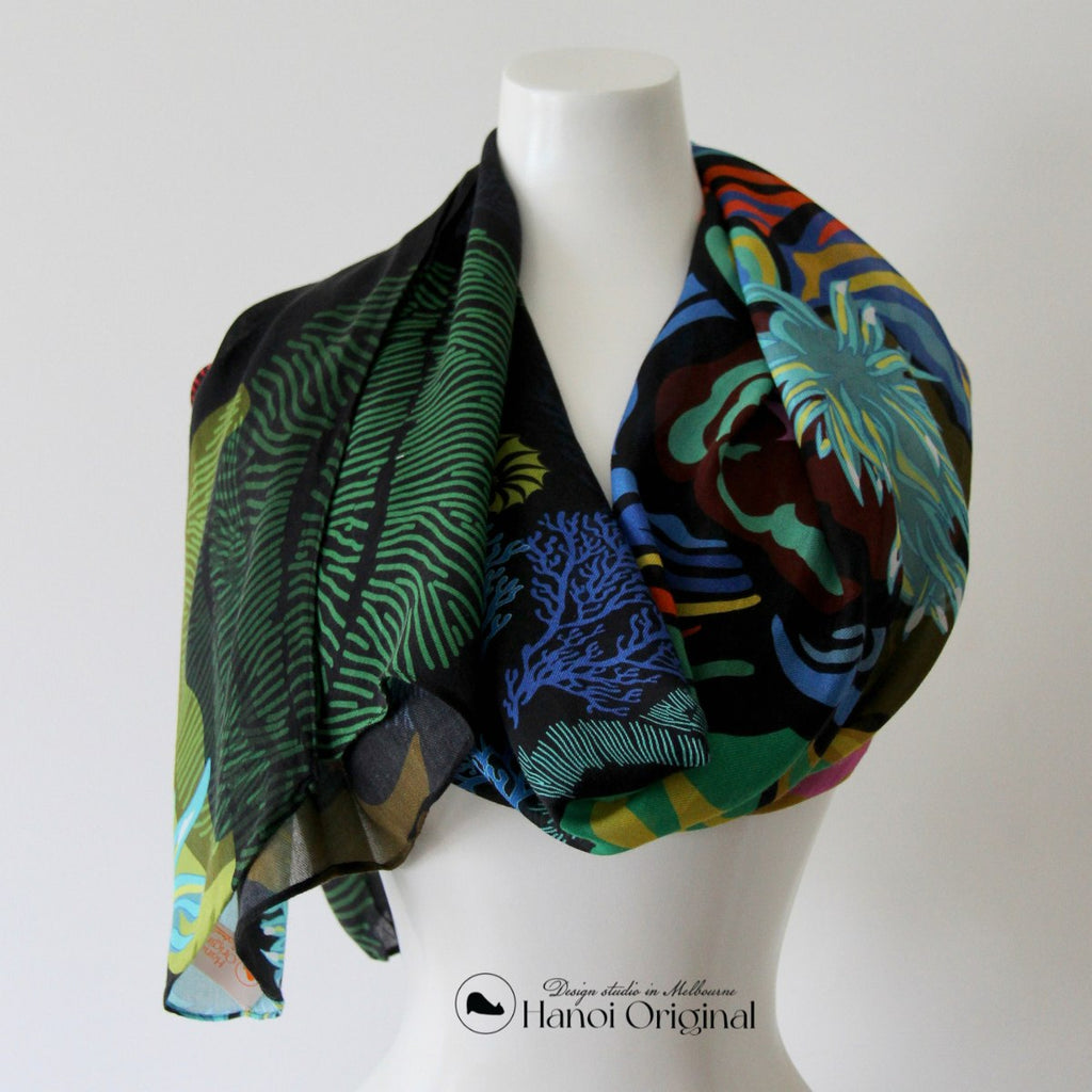 A scarf on a mannequin