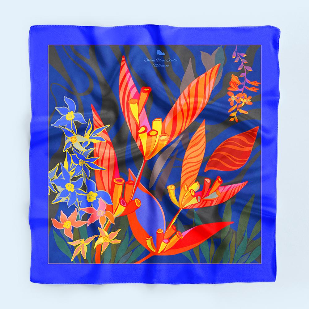 Hankie Blue scarf 40 cm by Hanoi Original, Melbourne studio