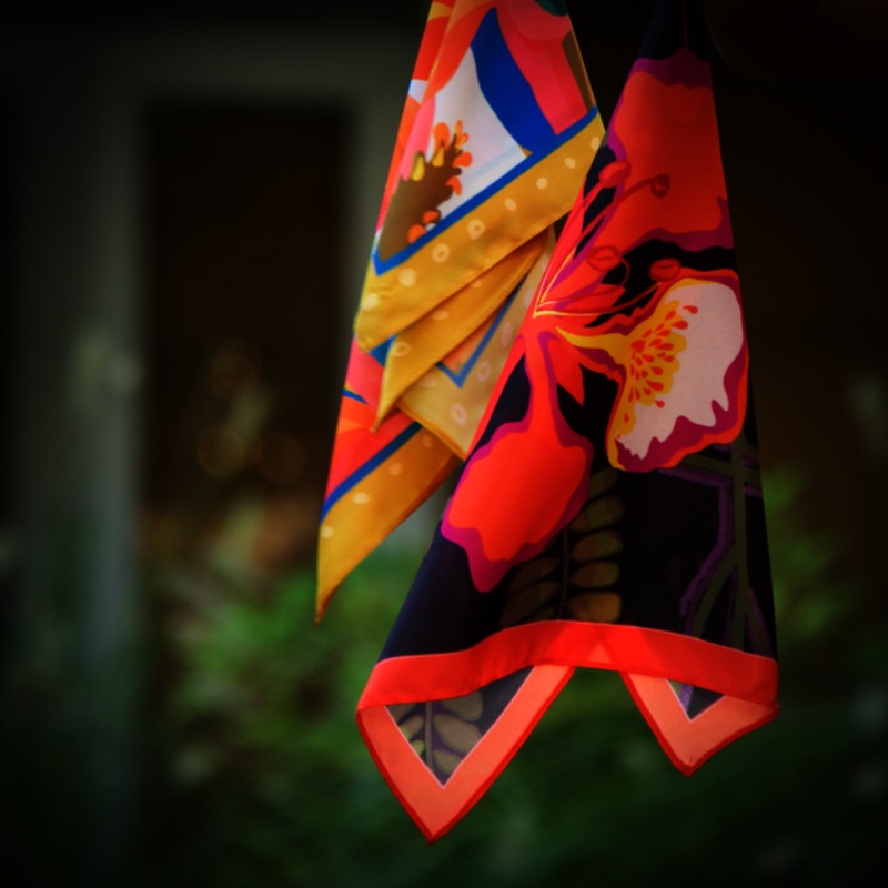 Flame Hankie 40cm by Hanoi Original scarf